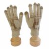 Handgemachte Finger-Handschuhe aus Alpaka, Lama, braun