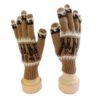 Handgemachte Finger-Handschuhe aus Alpaka, Lama, dunkelbraun, Peru