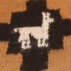 Handgemachter Alpaka Schal, Motiv Lama, braun, nah