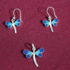Set Silber-Ohrringe mit Anhänger Libelle