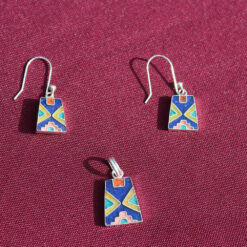 Set Silber-Ohrringe mit Anhänger Titikaka