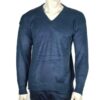 Alpaka Strick V-Ausschnitt Pullover blau (M-L)