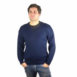 Alpaka Pullover V-Schnitt marineblau
