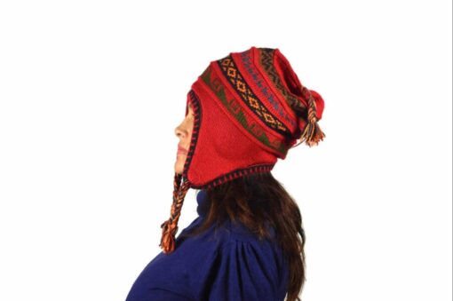 Chullo Mütze Inka rot - Variante 2