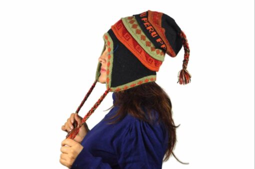 Chullo Mütze Inka schwarz - Variante 4