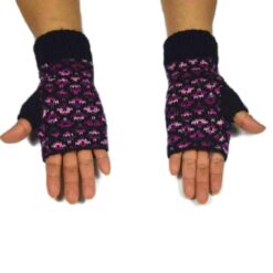 Alpaka Handschuhe Pünktchen Violett