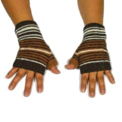 Alpaka Handschuhe Rayas Dunkelbraun Modell 1