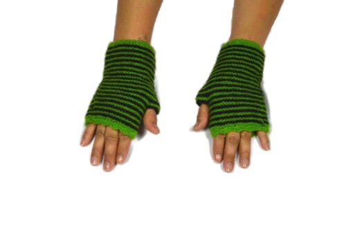 Alpaka Handschuhe Rayas Grün Modell 3