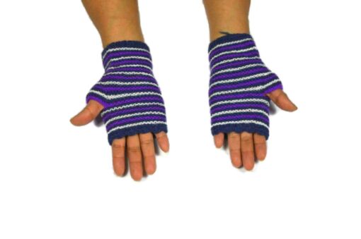 Alpaka Handschuhe Rayas Violett Modell 1