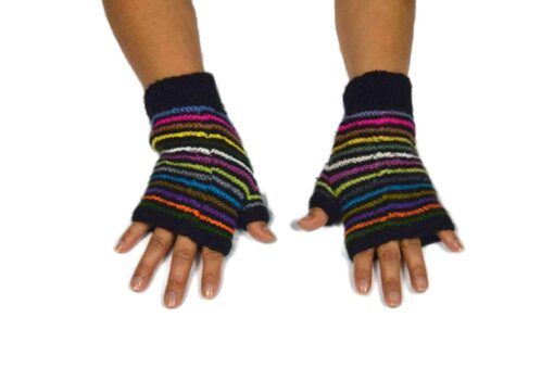 Alpaka Handschuhe Regenbogen Modell 3