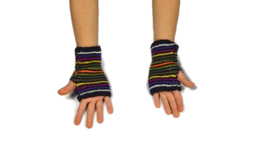Alpaka Handschuhe Regenbogen Modell 1