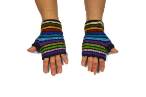 Alpaka Handschuhe Regenbogen Modell 7