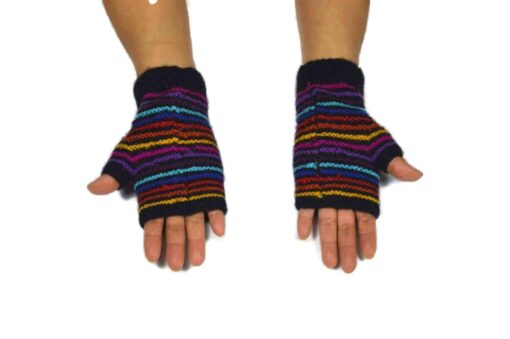 Alpaka Handschuhe Regenbogen Modell 1