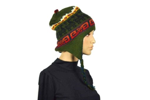 Alpaka Mütze Dunkelblau-Grün Modell 2