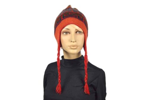 Alpaka Mütze Rot-Orange Modell 1