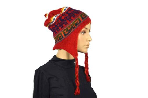 Alpaka Mütze Rot-Orange Modell 2