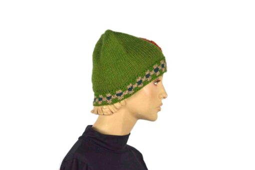 Alpaka Mütze Unu grün Modell 2