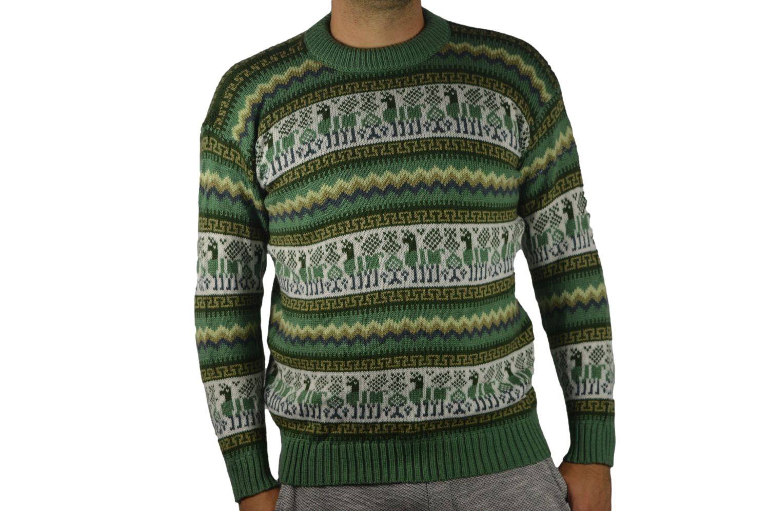 Alpaka Pullover Grün Modell 3