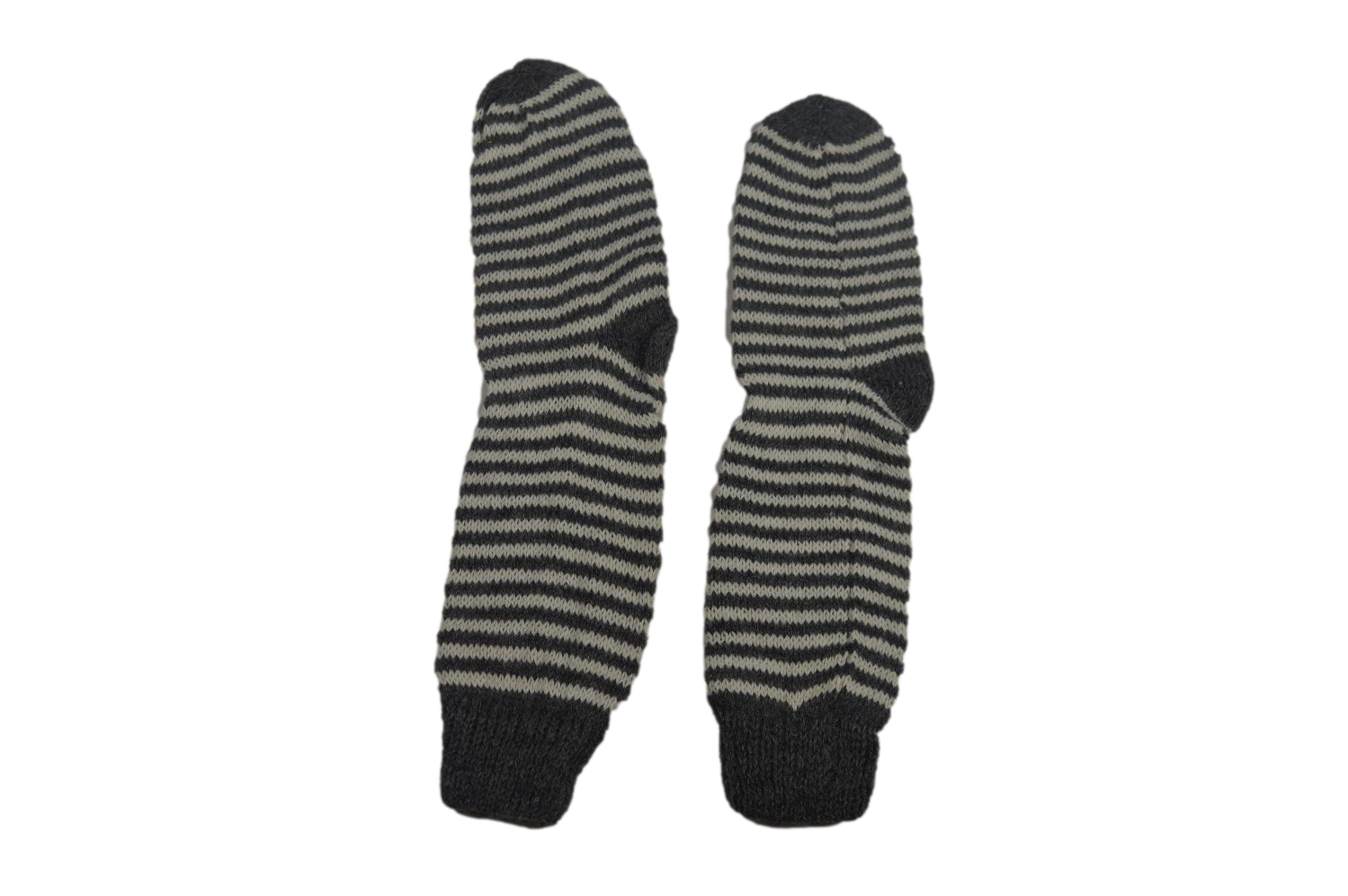 Alpaka Socken Streifen dunkelgrau