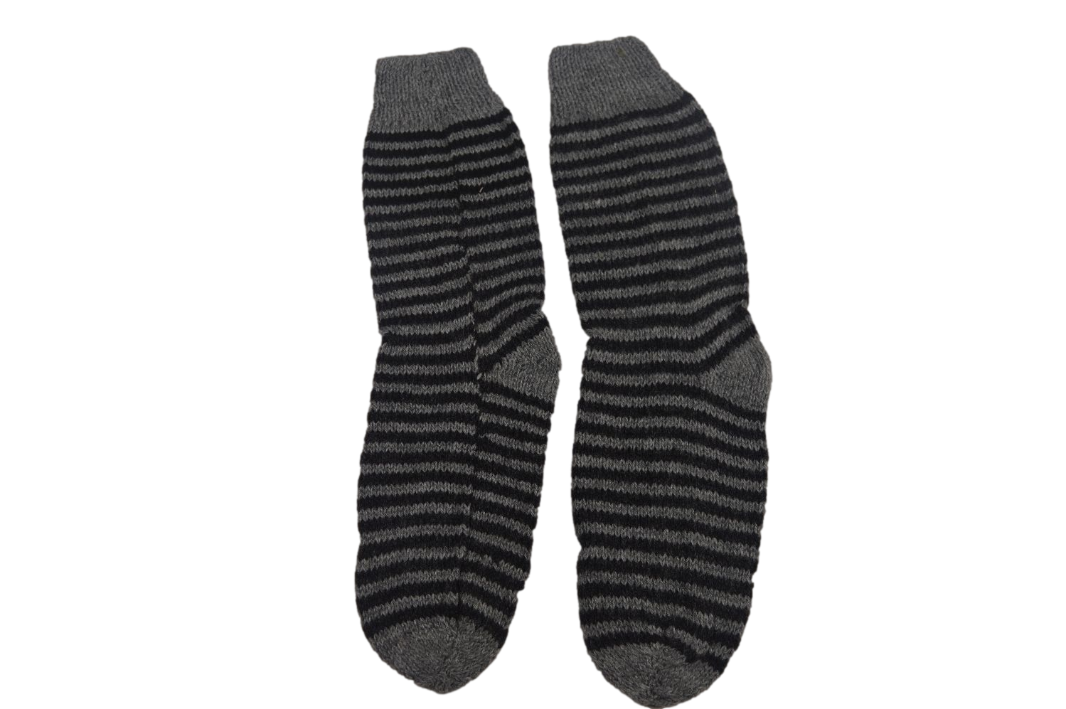 Alpaka Socken Streifen grau