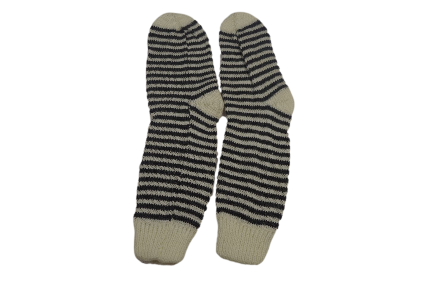 Alpaka Socken Streifen weiß
